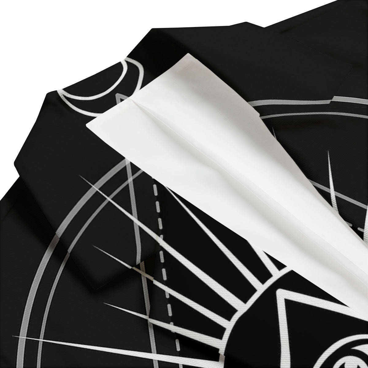 All Seeing Eye White And Black Print Men's Blazer-grizzshop