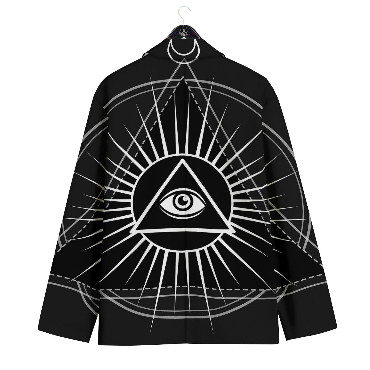 All Seeing Eye White And Black Print Men's Sport Coat-grizzshop