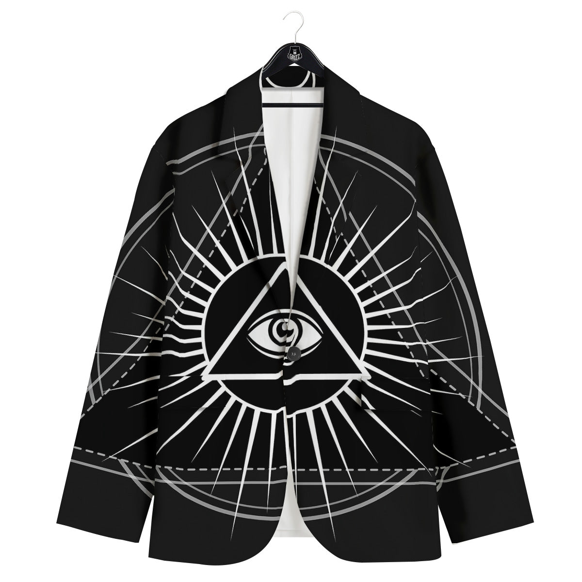 All Seeing Eye White And Black Print Men's Sport Coat-grizzshop