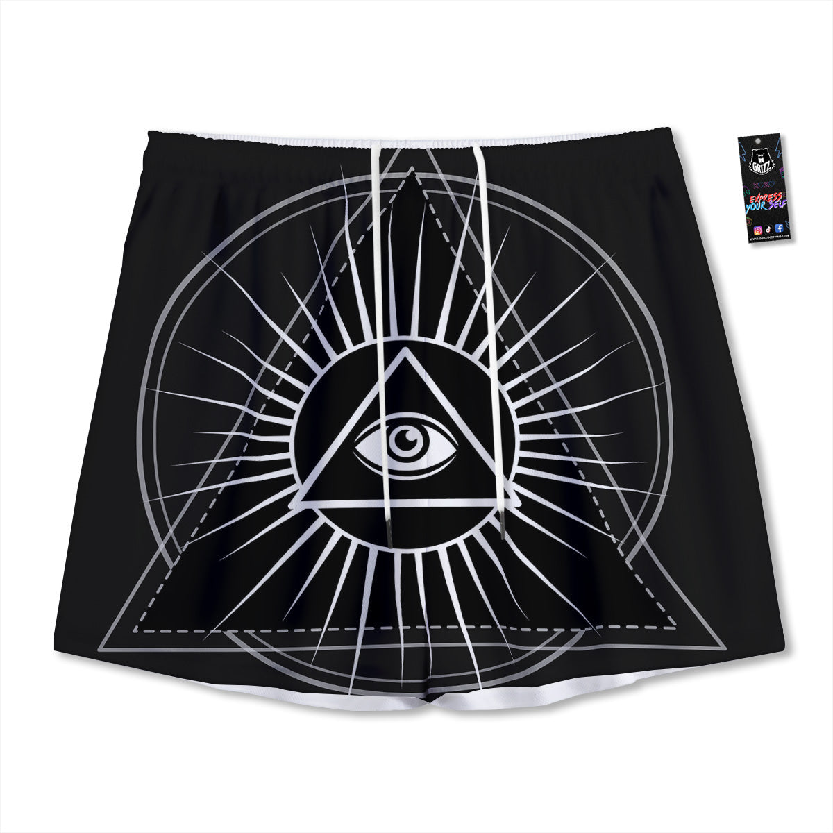 Argyle Grass Green Print Pattern Mesh Shorts