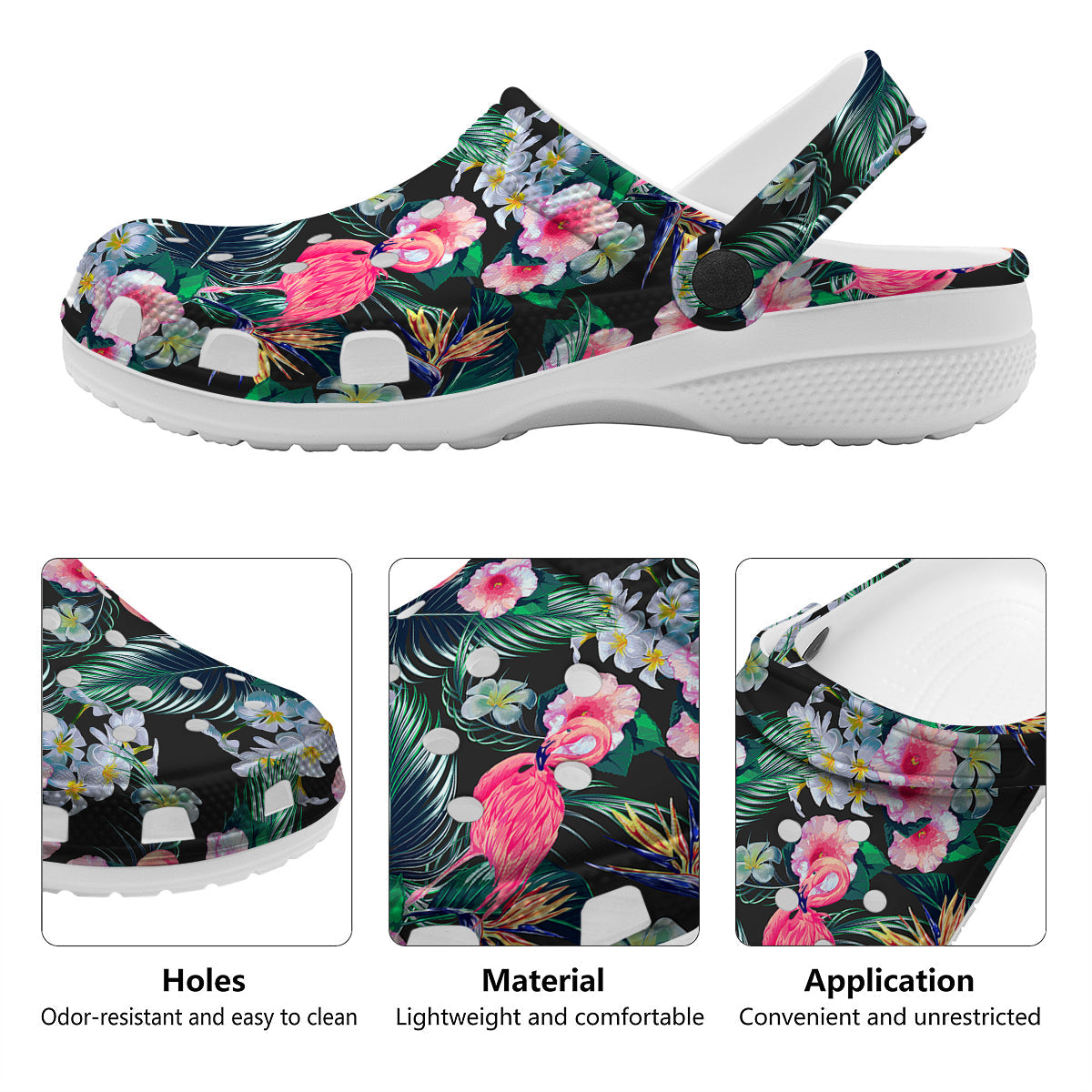 Aloha Flamingo Tropical Print Pattern Clog-grizzshop