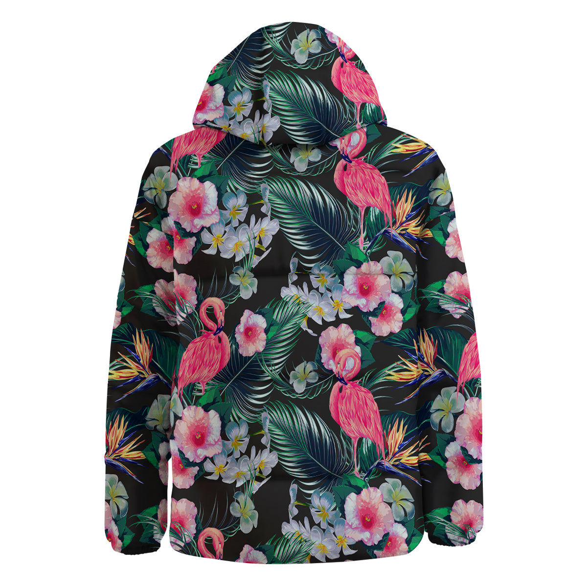 Aloha Flamingo Tropical Print Pattern Down Jacket-grizzshop