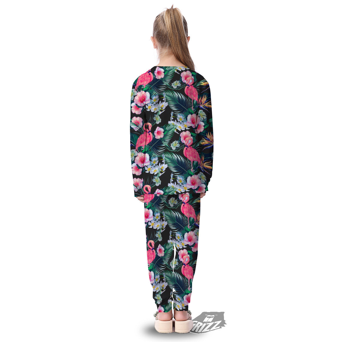 Aloha Flamingo Tropical Print Pattern Kid's Pajamas-grizzshop