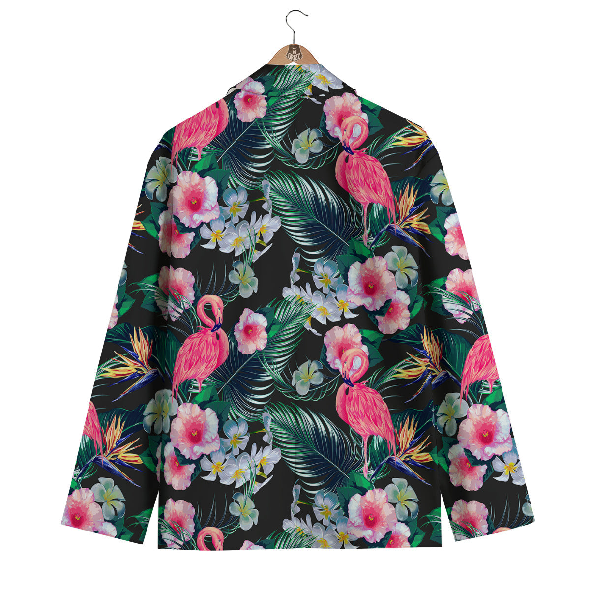 Aloha Flamingo Tropical Print Pattern Men's Blazer-grizzshop