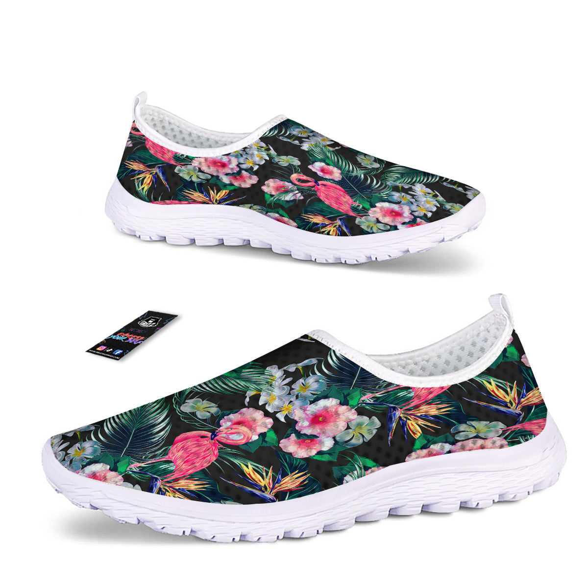 Aloha Flamingo Tropical Print Pattern Nurse Shoes-grizzshop
