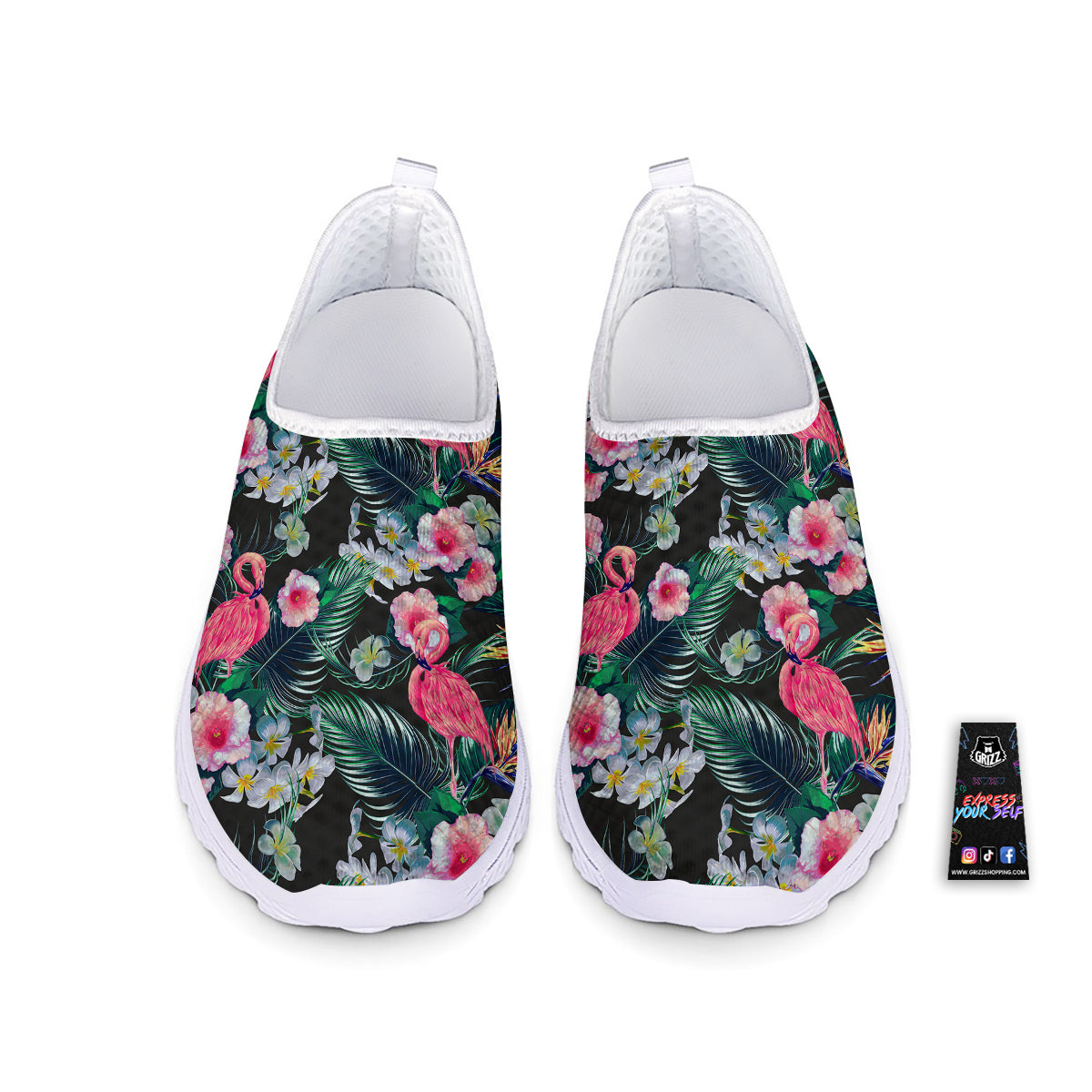 Aloha Flamingo Tropical Print Pattern Nurse Shoes-grizzshop