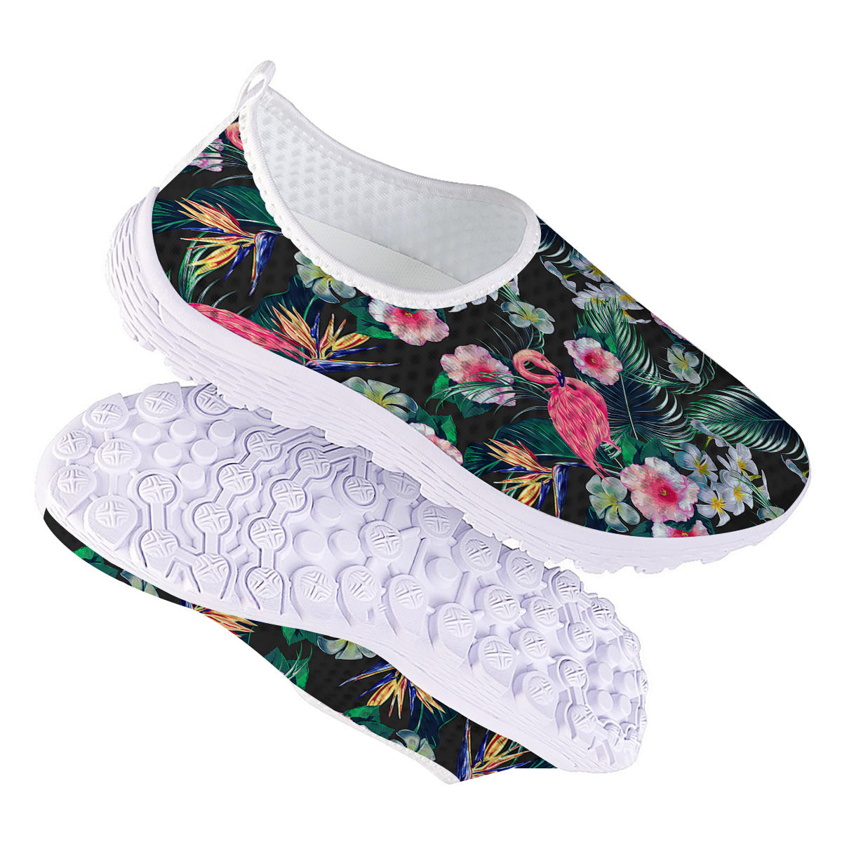 Aloha Flamingo Tropical Print Pattern Nurse Shoes-grizzshop