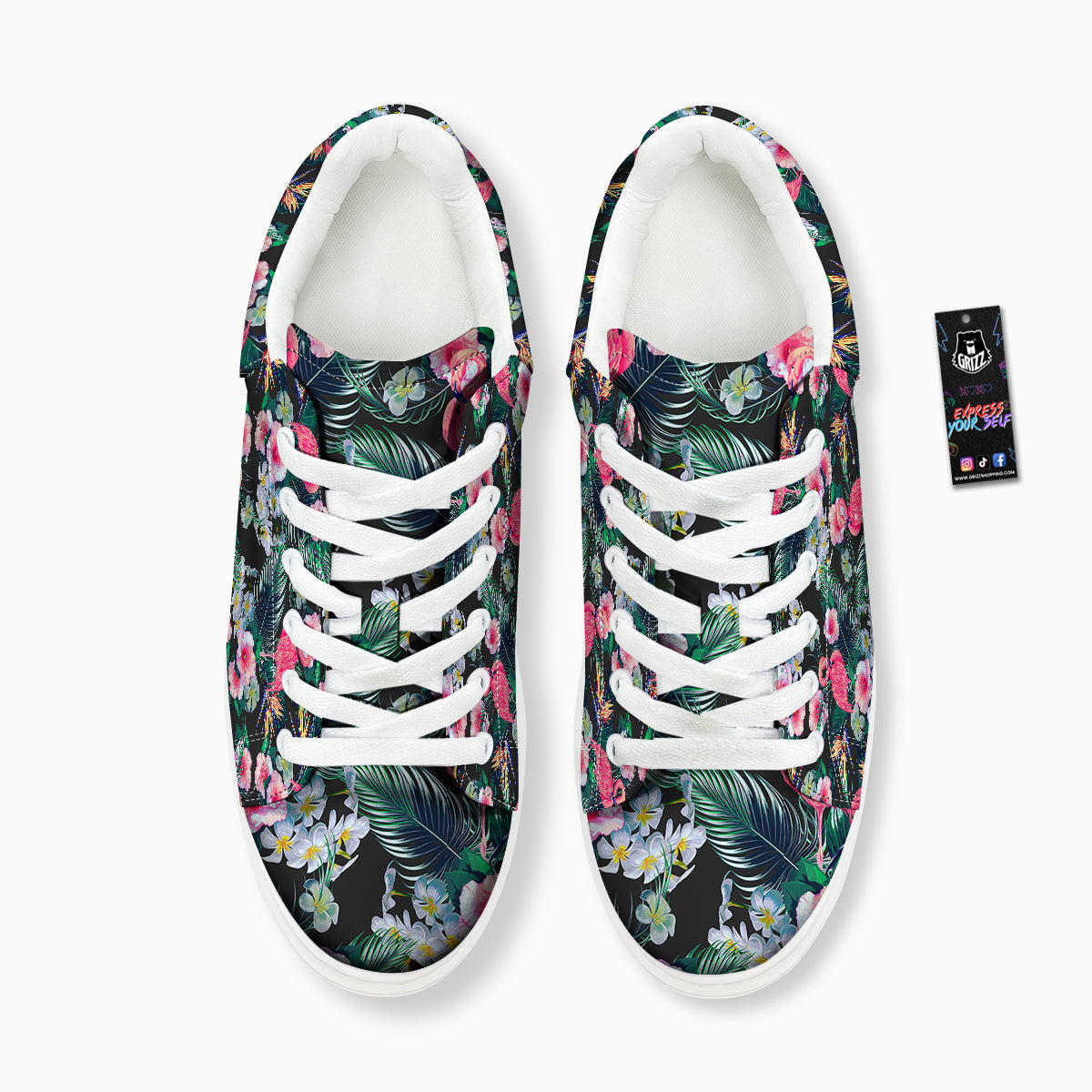 Aloha Flamingo Tropical Print Pattern Platform Shoes-grizzshop