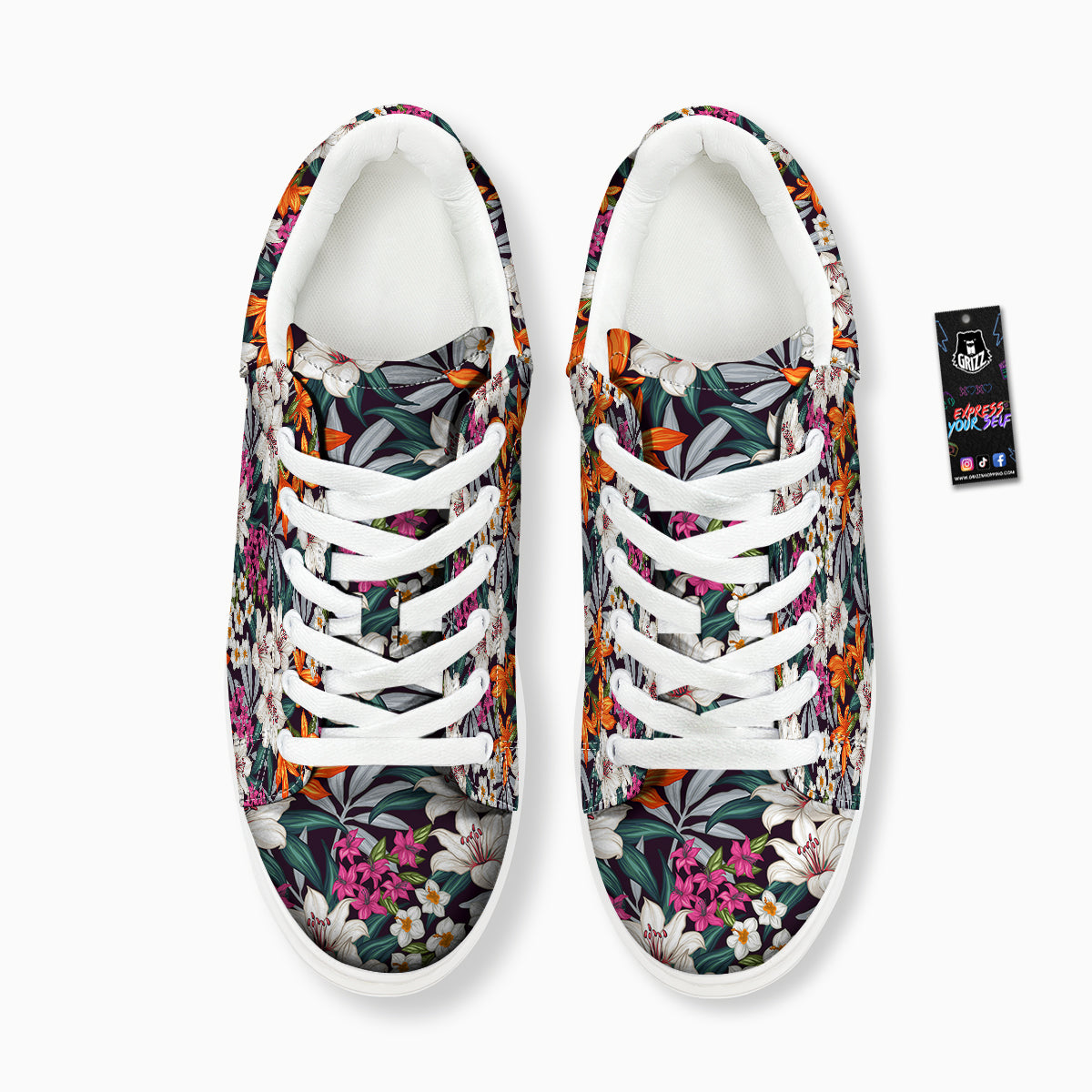 Aloha Flower Tropical Print Pattern Platform Shoes-grizzshop