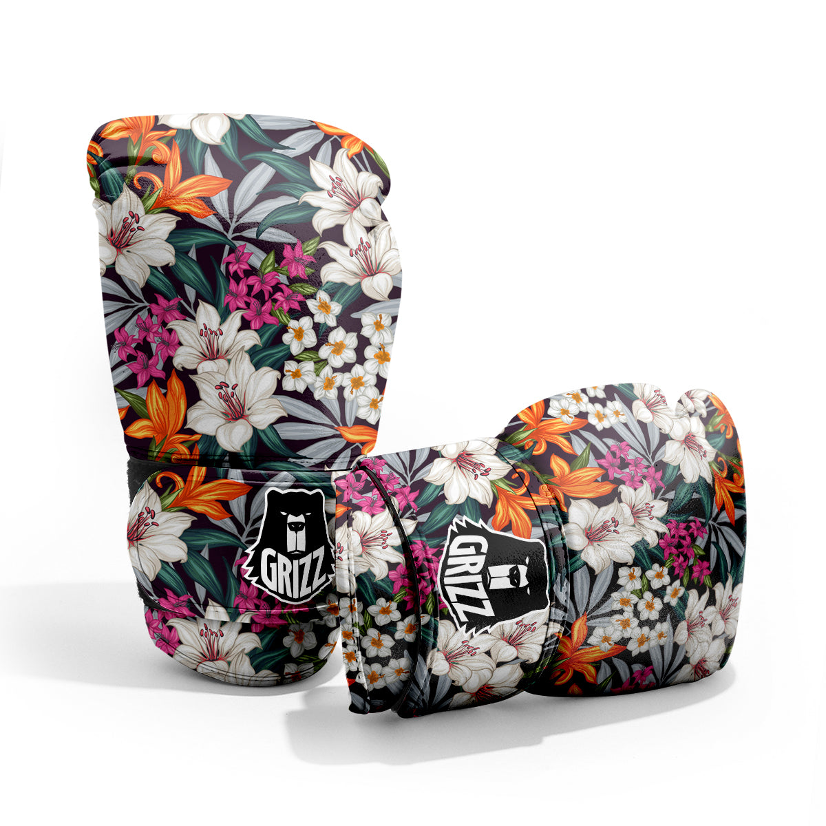 Aloha Flower Tropical Print Pattern Sparring Gloves-grizzshop