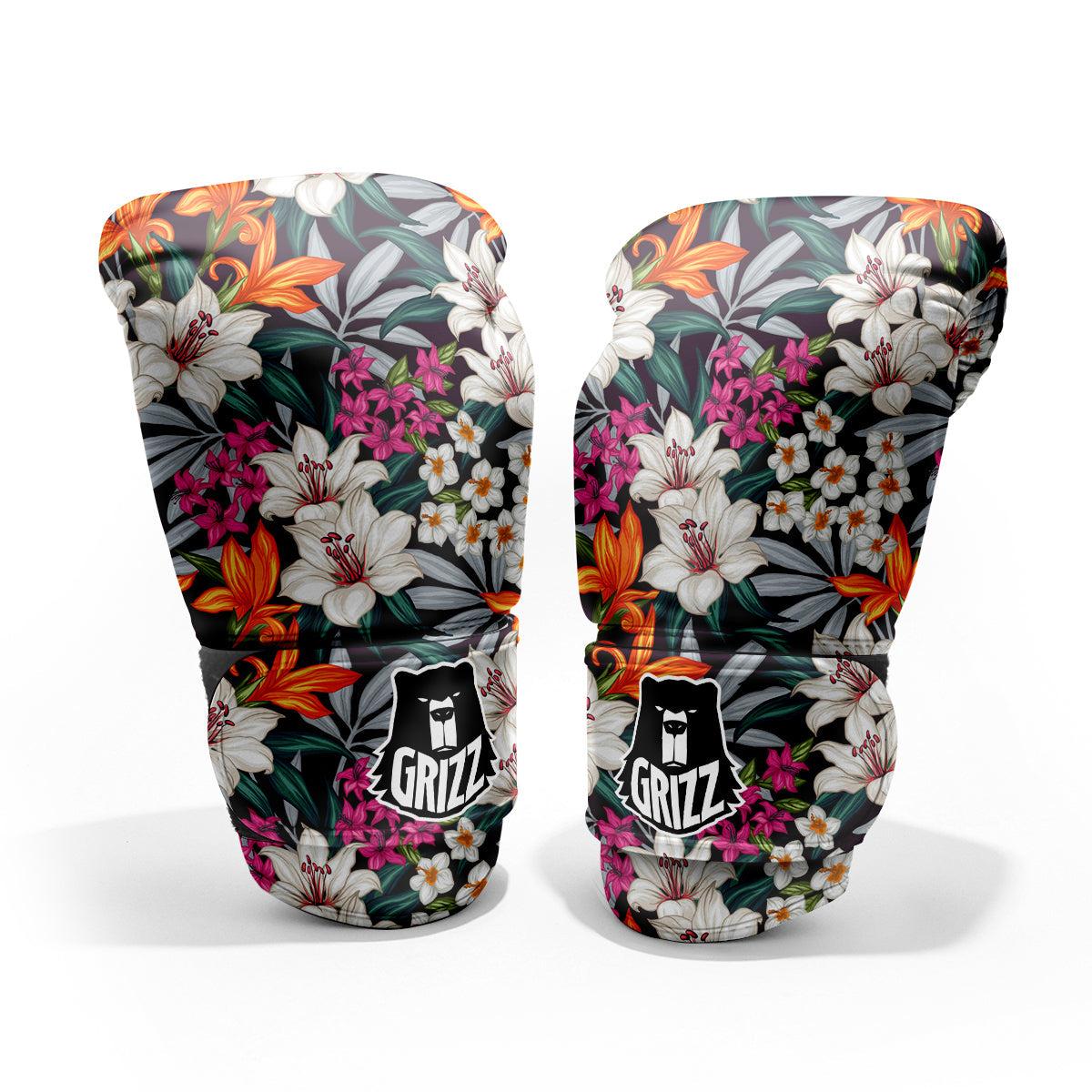 Aloha Flower Tropical Print Pattern Sparring Gloves-grizzshop