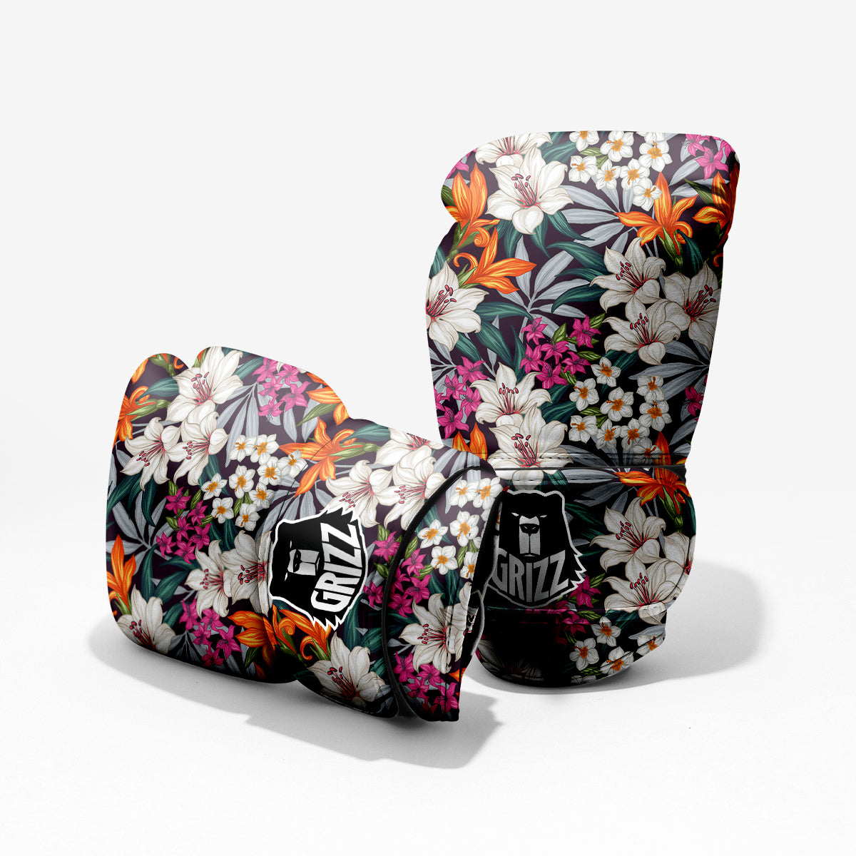 Aloha Flower Tropical Print Pattern Sparring Gloves-grizzshop