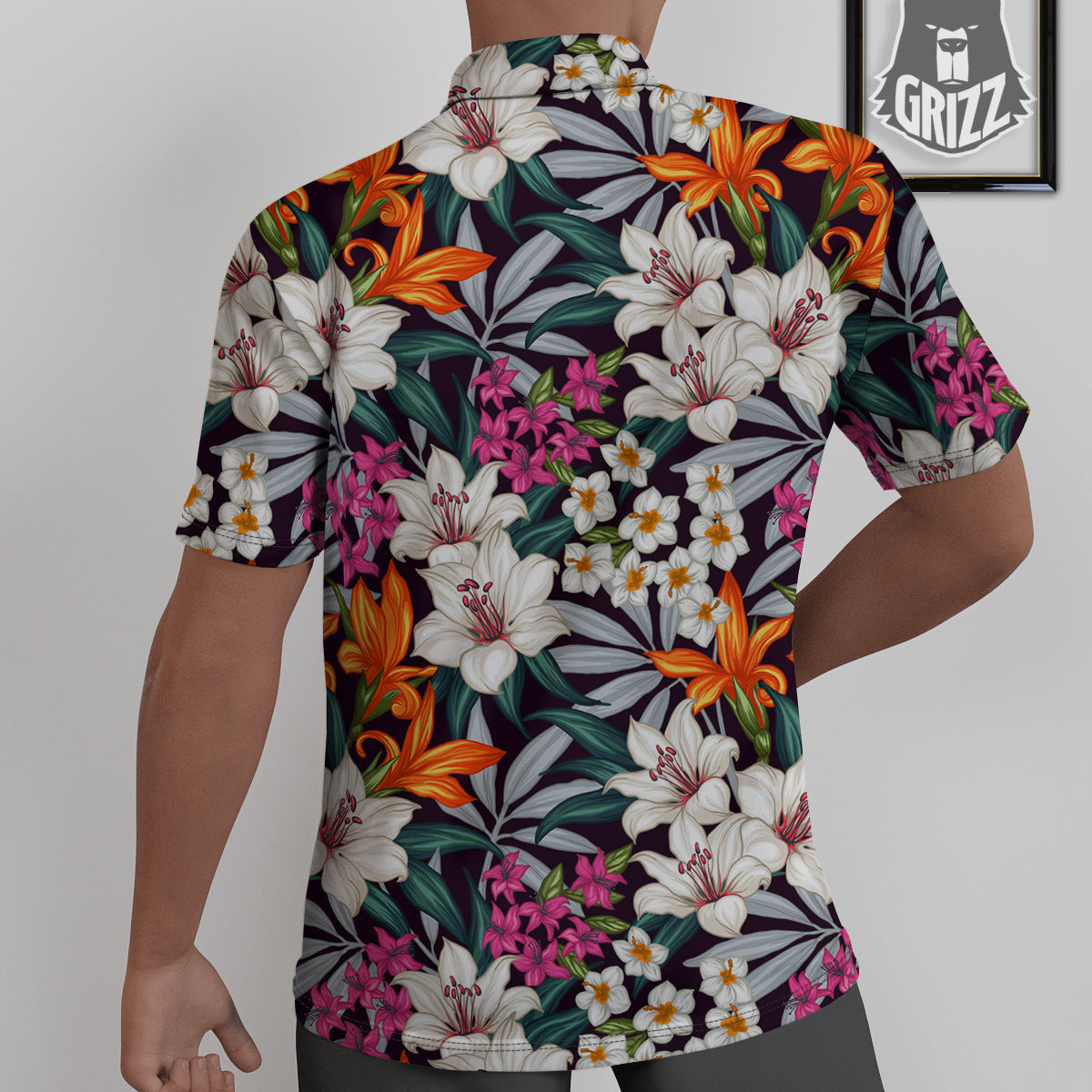 Aloha Flower Tropical Print Pattern Untucked Shirts-grizzshop