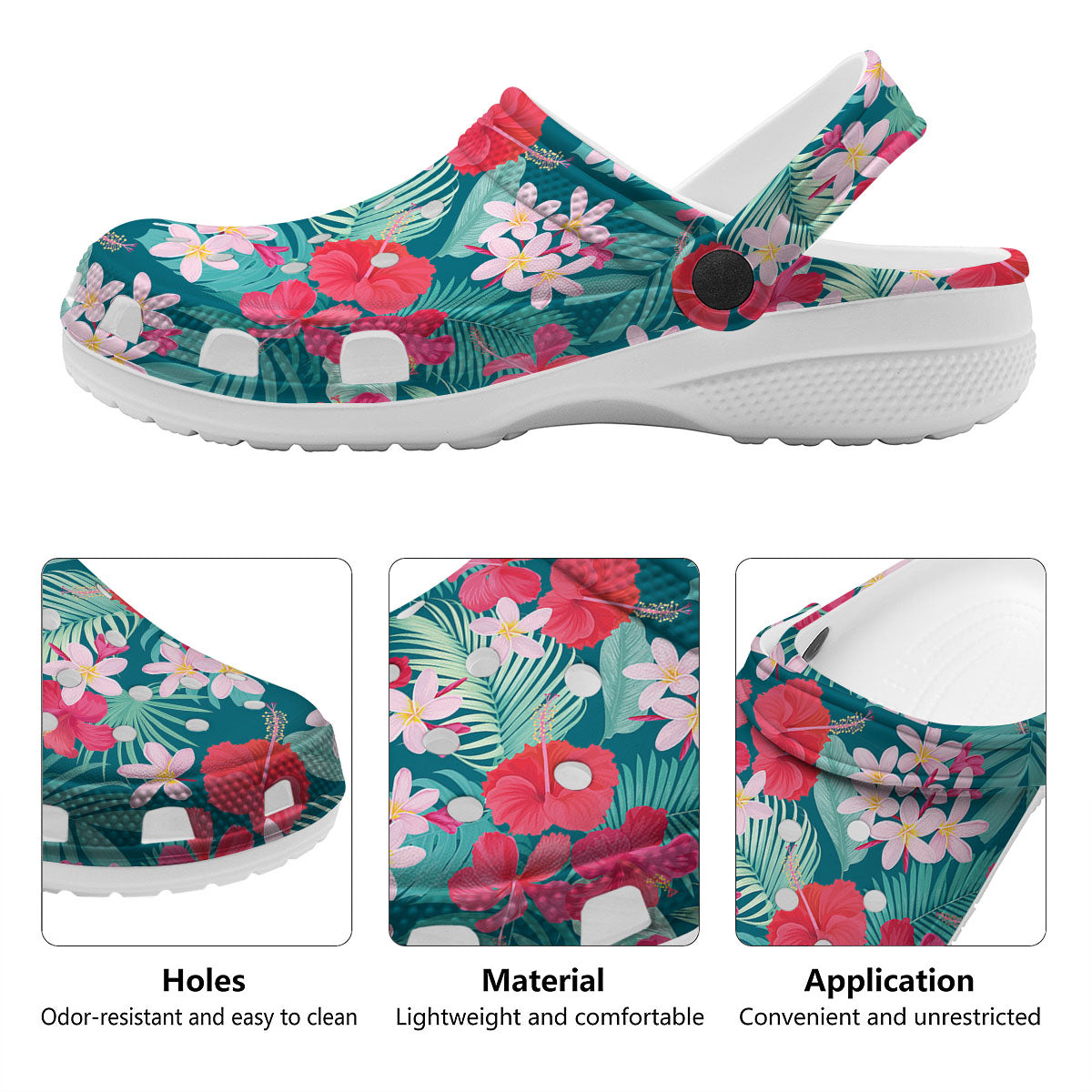 Aloha Hawaiian Flower Print Clog-grizzshop