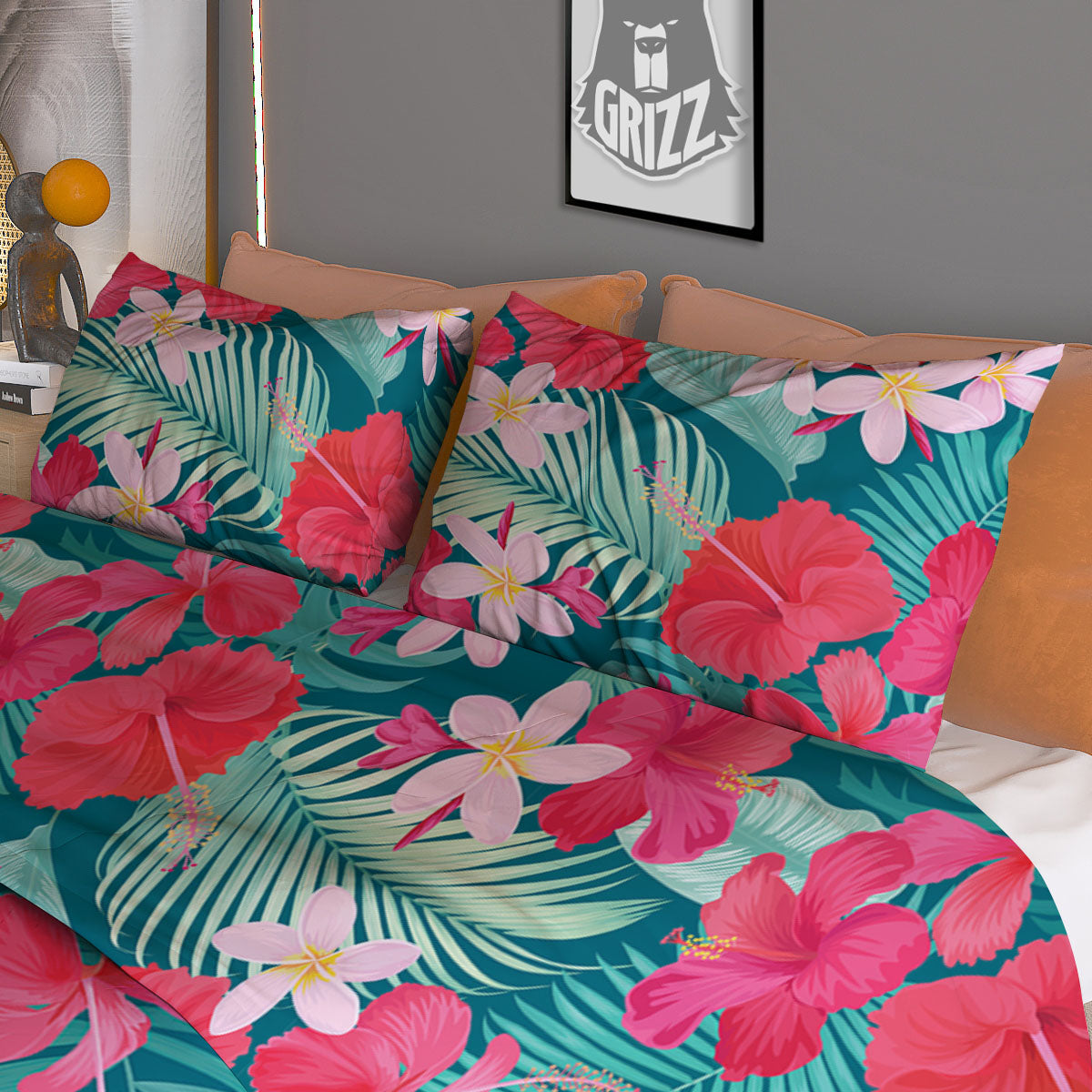 Aloha Hawaiian Flower Print Duvet Cover Bedding Set