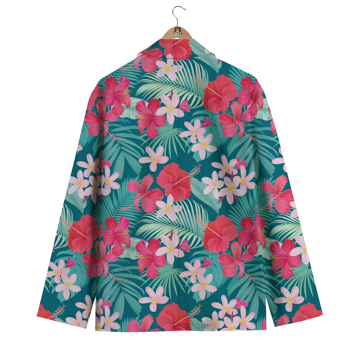 Aloha Hawaiian Flower Print Men's Blazer-grizzshop