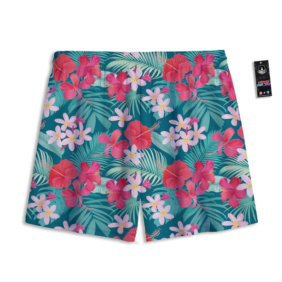 Aloha Hawaiian Flower Print Mesh Shorts-grizzshop