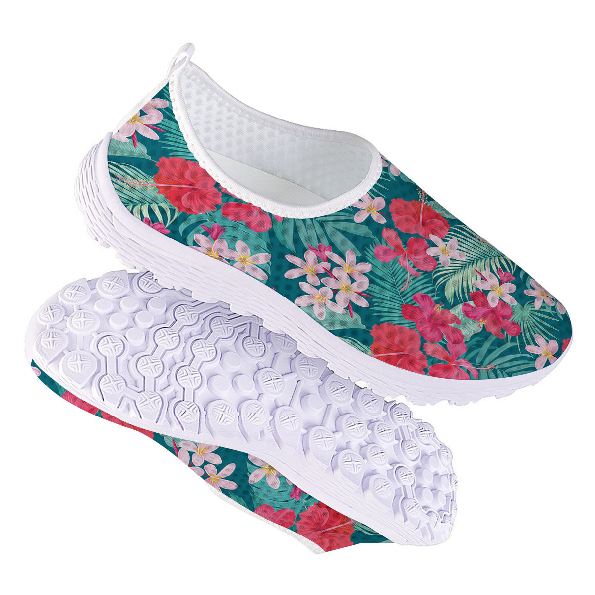 Aloha Hawaiian Flower Print Nurse Shoes-grizzshop
