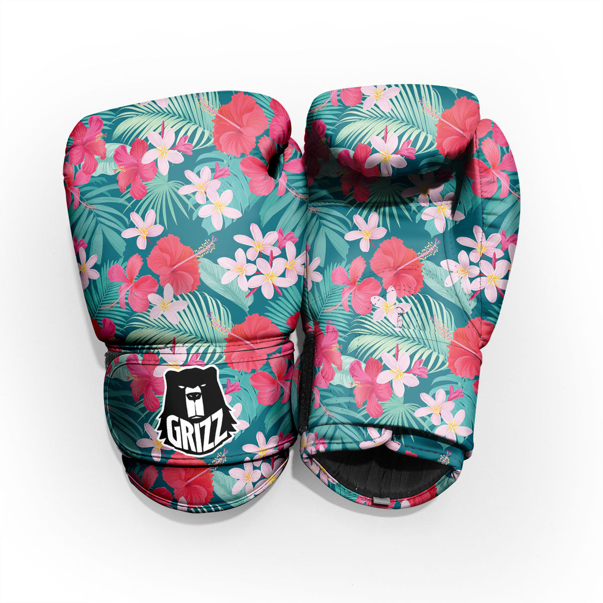 Aloha Hawaiian Flower Print Sparring Gloves-grizzshop