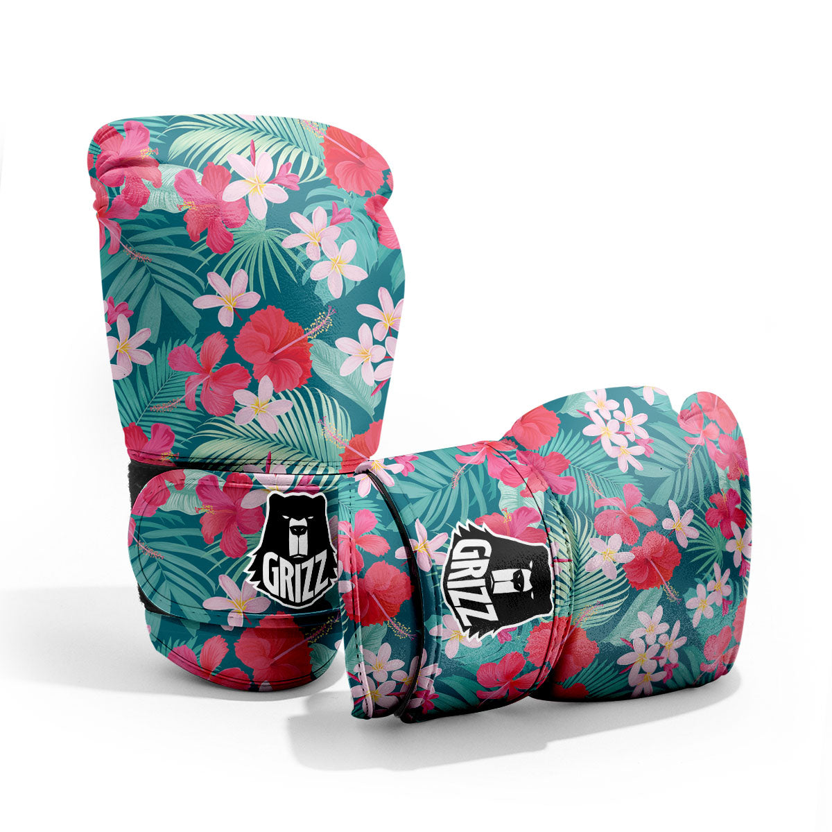 Aloha Hawaiian Flower Print Sparring Gloves-grizzshop