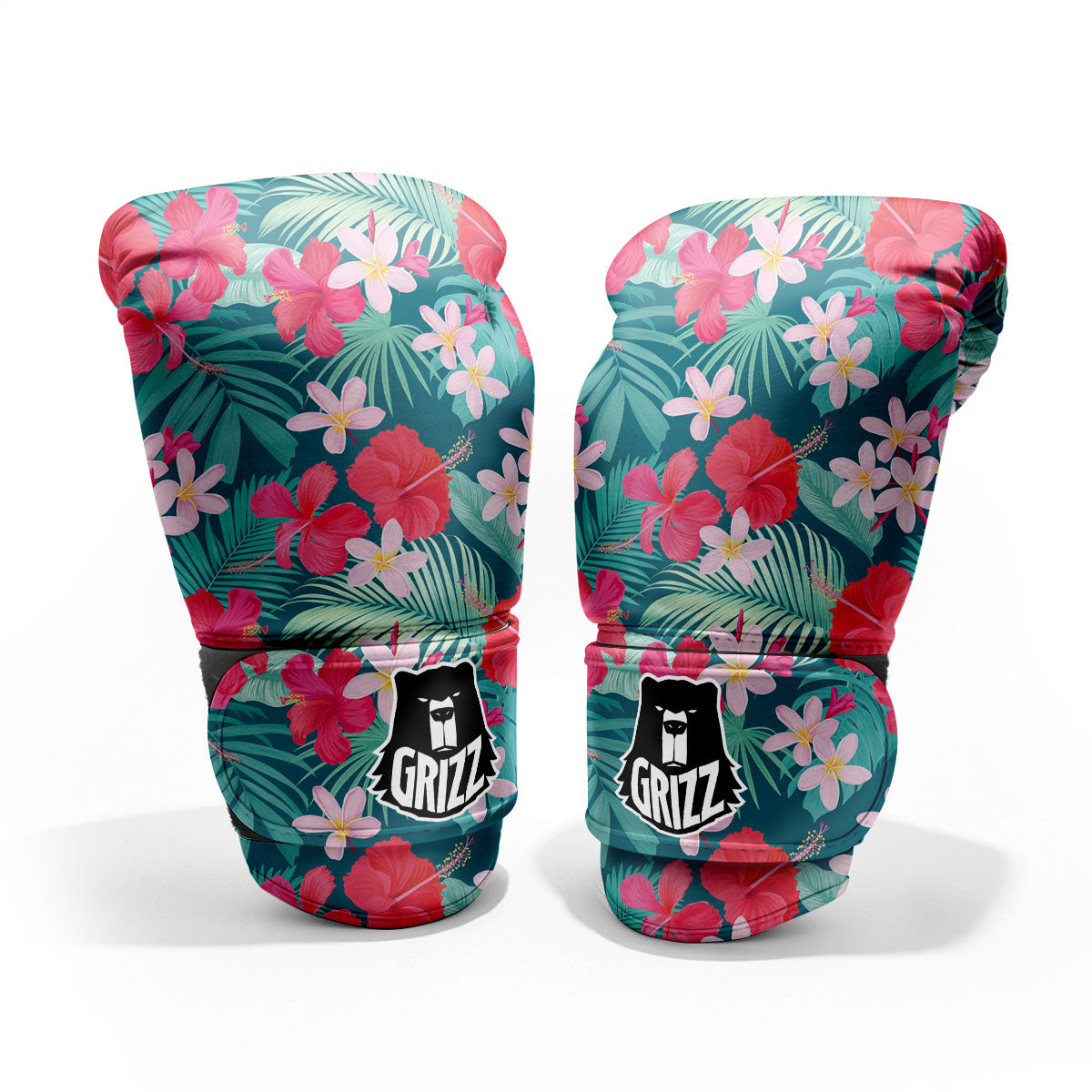 Aloha Hawaiian Flower Print Sparring Gloves-grizzshop