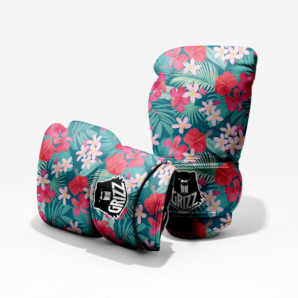 Aloha Hawaiian Flower Print Sparring Gloves-grizzshop