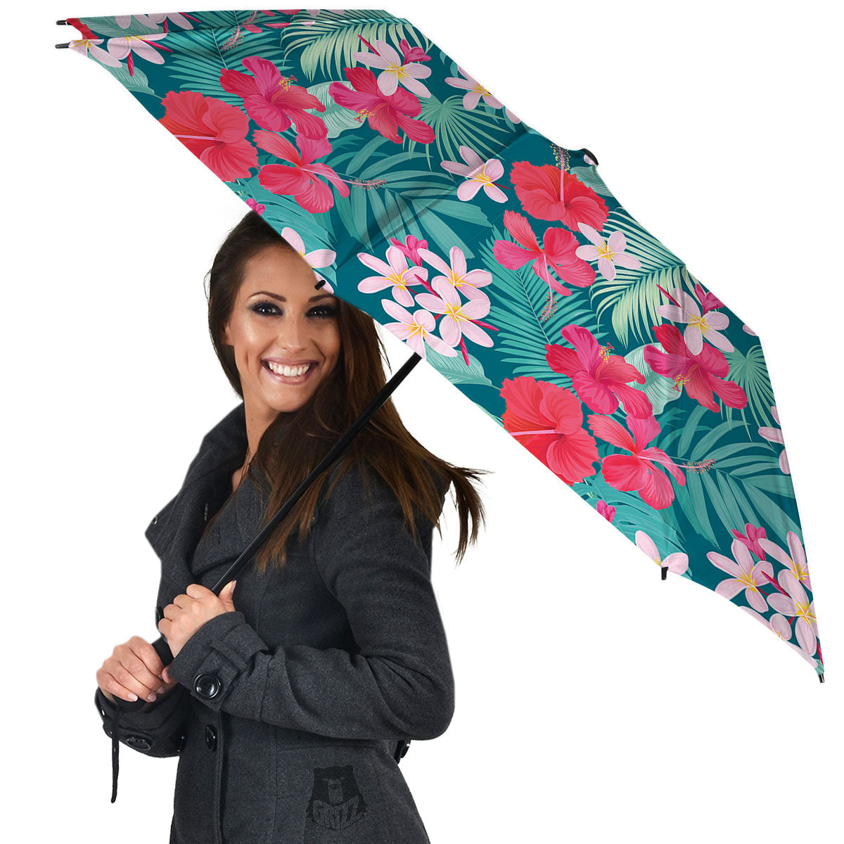 Aloha Hawaiian Flower Print Umbrella-grizzshop
