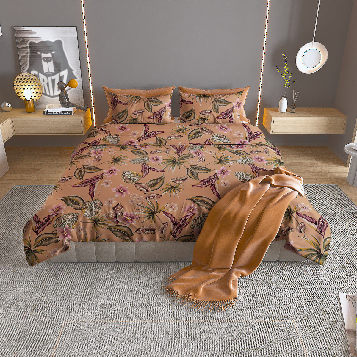 Aloha Hawaiian Vintage Print Pattern Duvet Cover Bedding Set