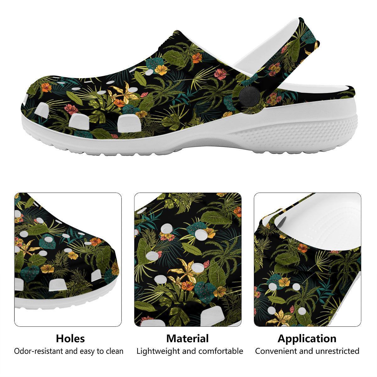 Aloha Hibiscus Tropical Print Pattern Clog-grizzshop