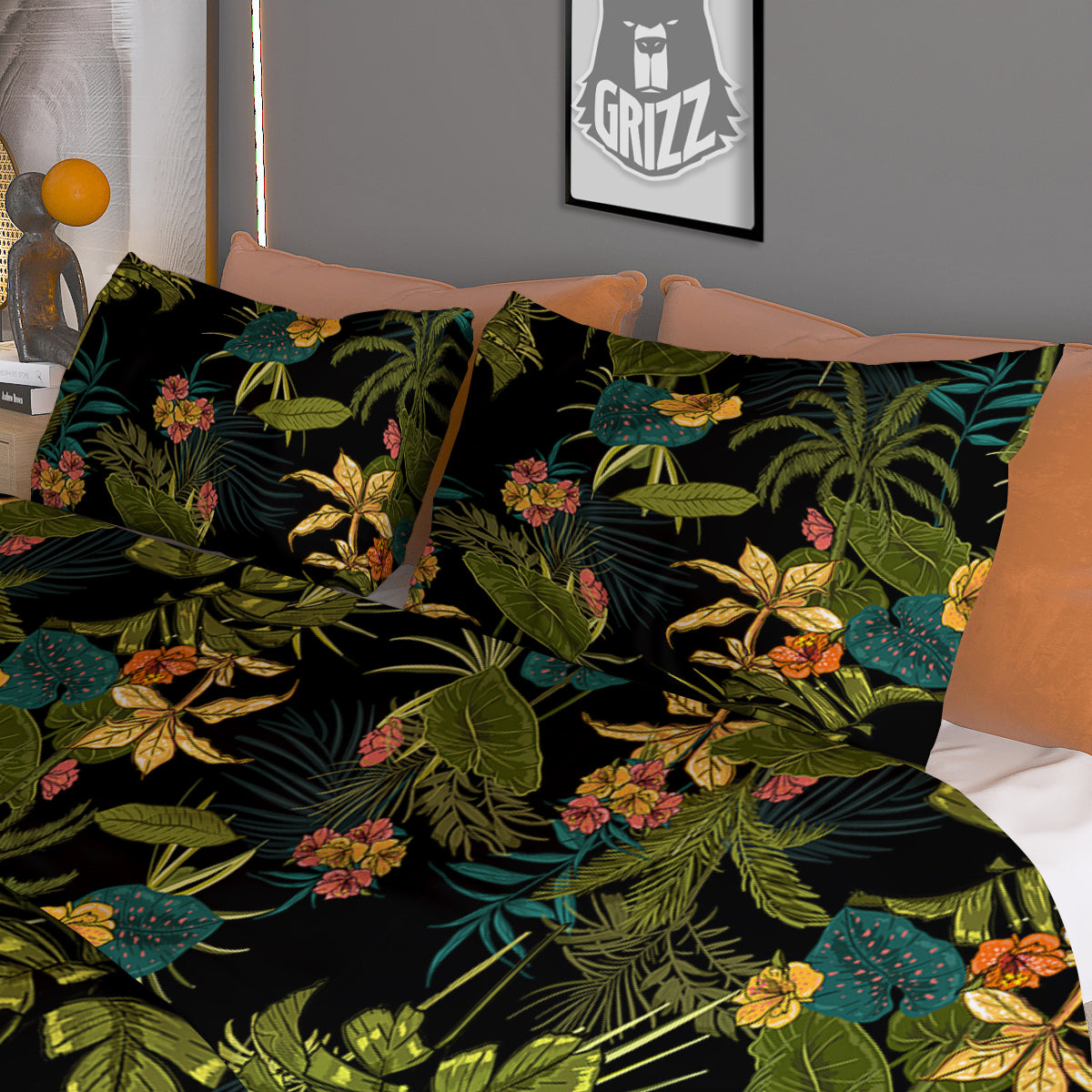 Aloha Hibiscus Tropical Print Pattern Duvet Cover Bedding Set