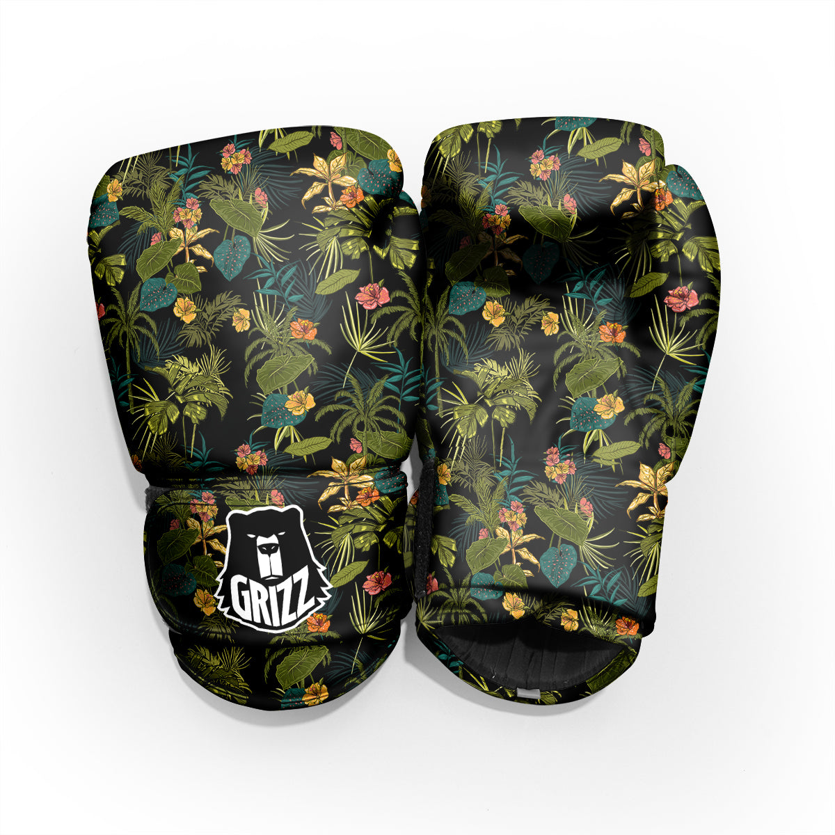 Aloha Hibiscus Tropical Print Pattern Sparring Gloves-grizzshop