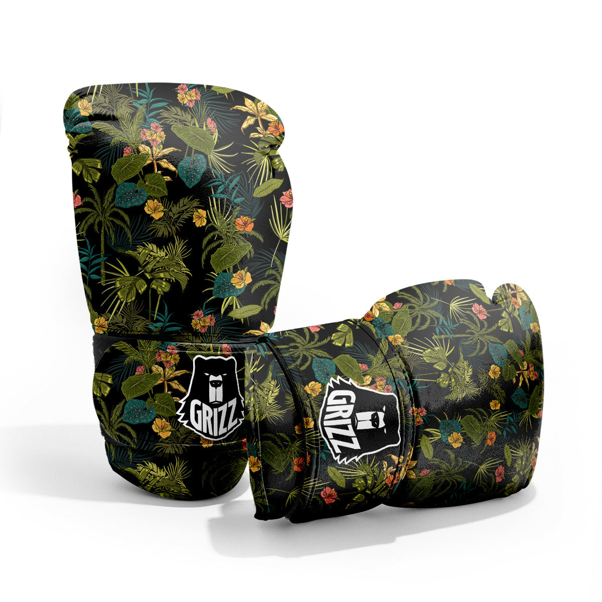 Aloha Hibiscus Tropical Print Pattern Sparring Gloves-grizzshop