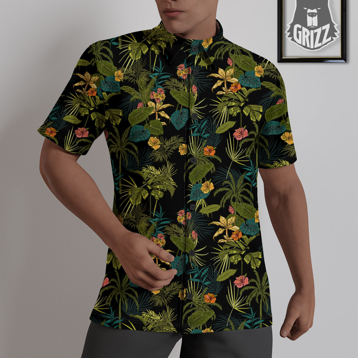 Aloha Hibiscus Tropical Print Pattern Untucked Shirts-grizzshop
