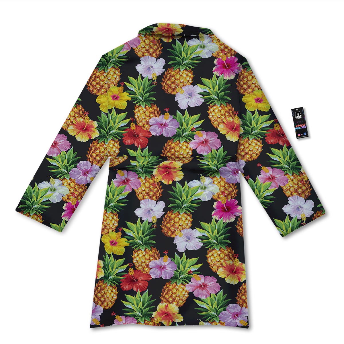 Aloha Pineapple Tropical Print Pattern Tropical Bathrobe-grizzshop