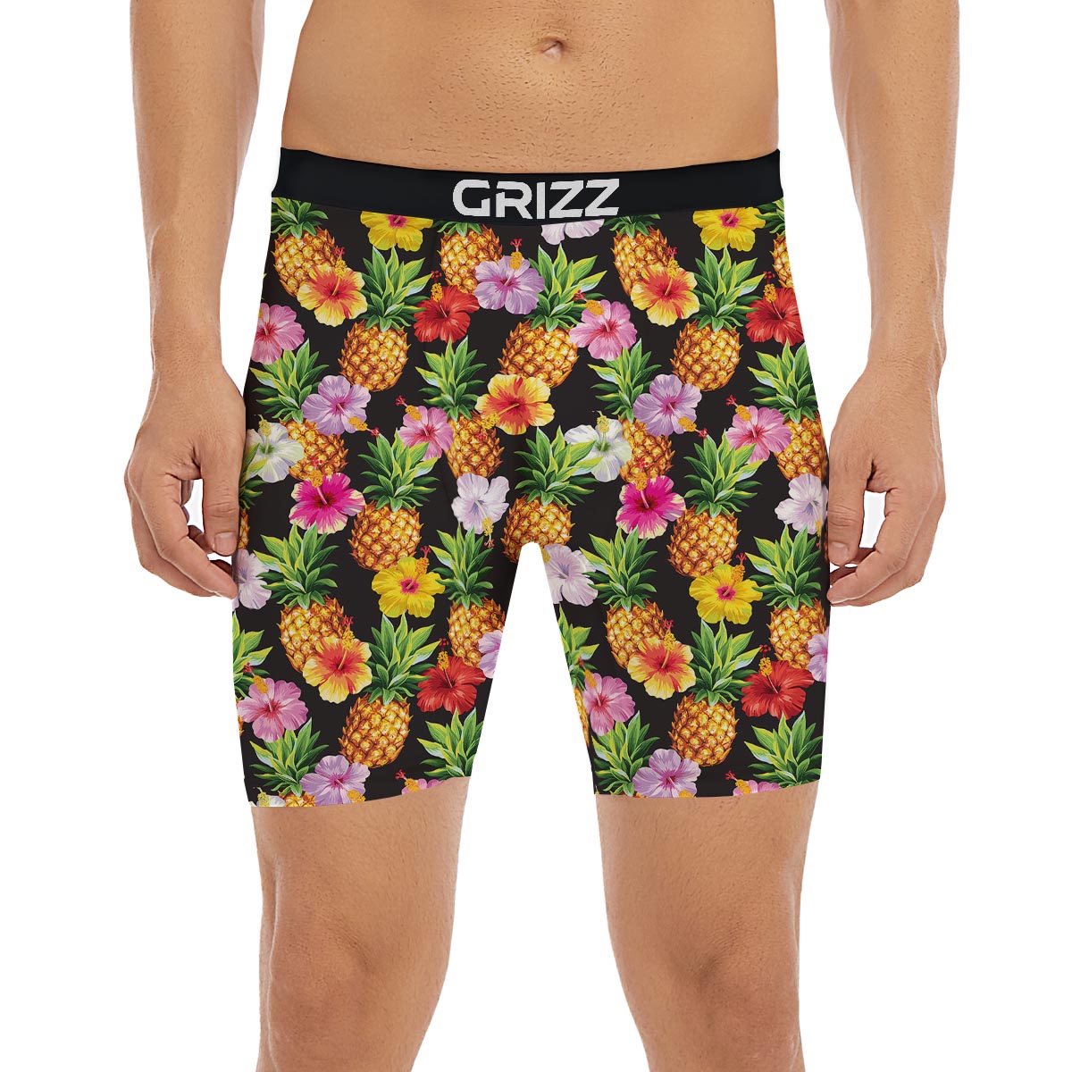 Aloha Pineapple Tropical Print Pattern Tropical Boxer Briefs-grizzshop