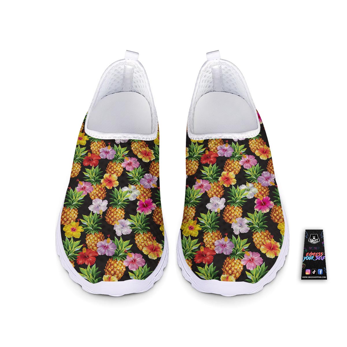 Aloha Pineapple Tropical Print Pattern Tropical Nurse Shoes-grizzshop