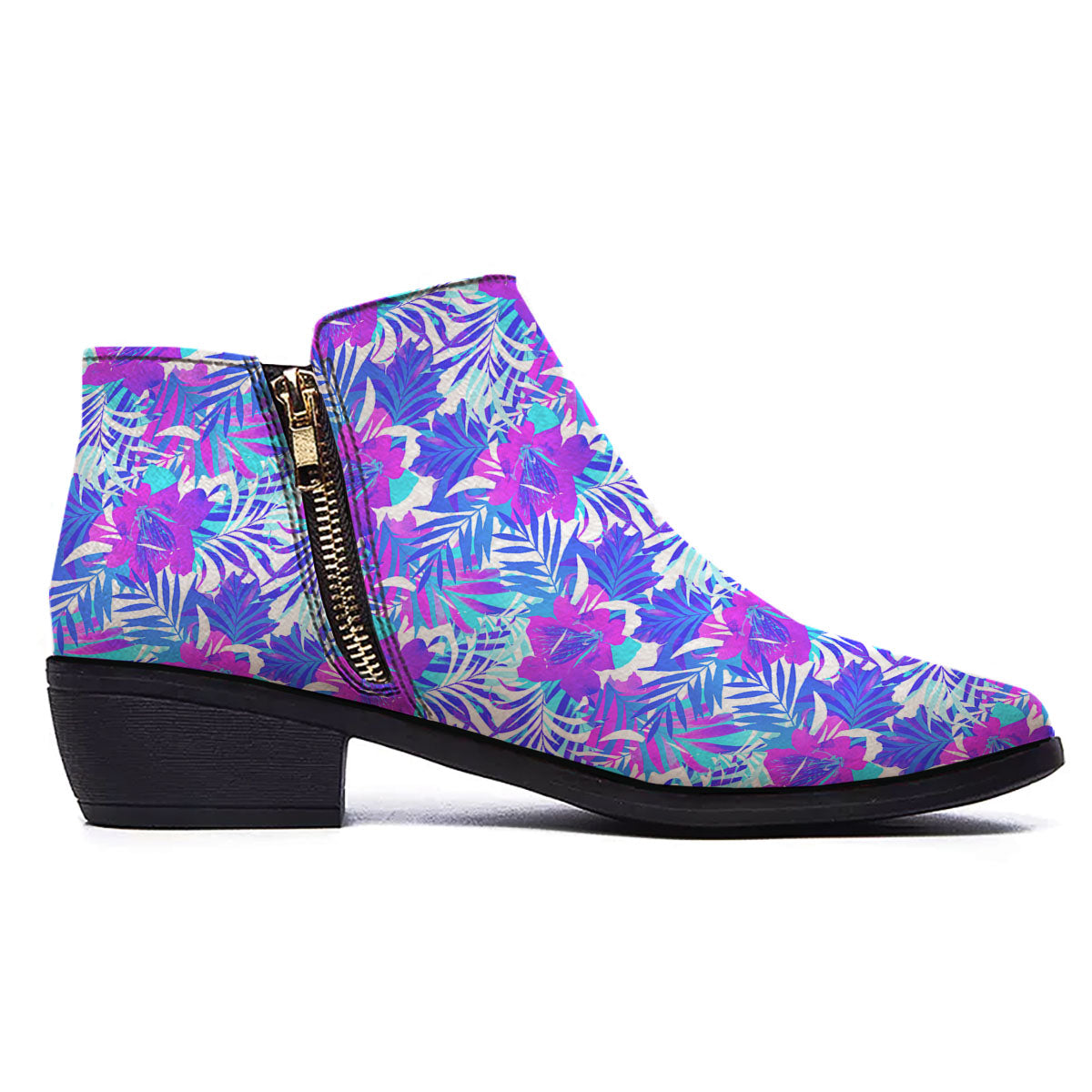 Aloha Psychedelic Tropical Print Pattern Ankle Boots-grizzshop
