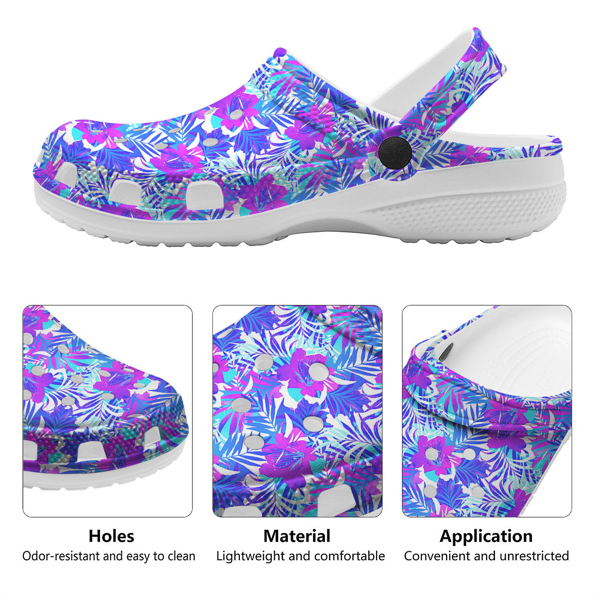 Aloha Psychedelic Tropical Print Pattern Clog-grizzshop