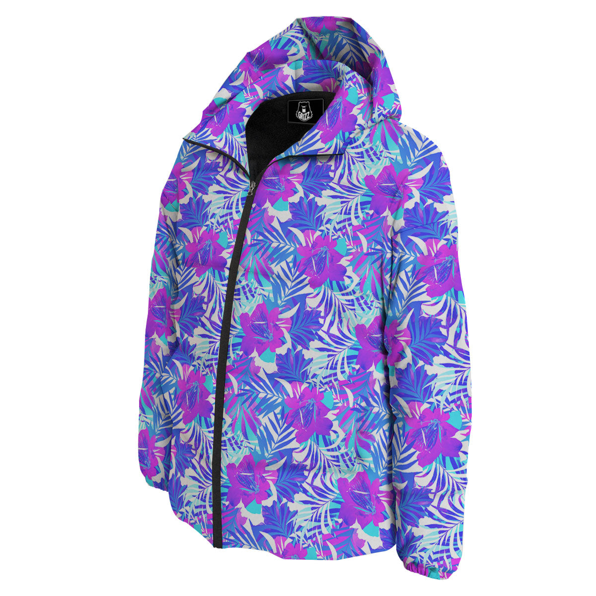 Aloha Psychedelic Tropical Print Pattern Down Jacket-grizzshop