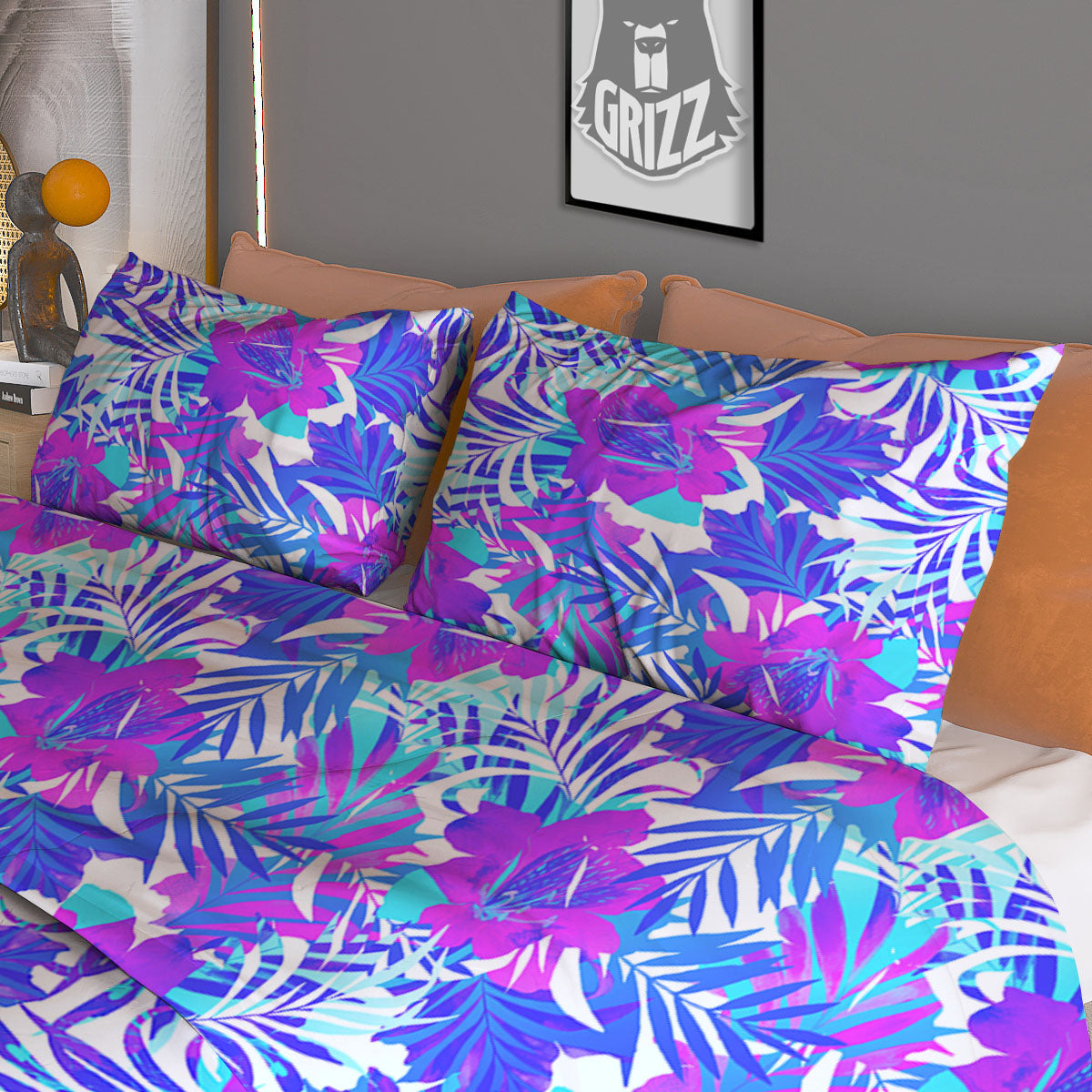 Aloha Pineapple Tropical Print Pattern Tropical Duvet Cover Bedding Set