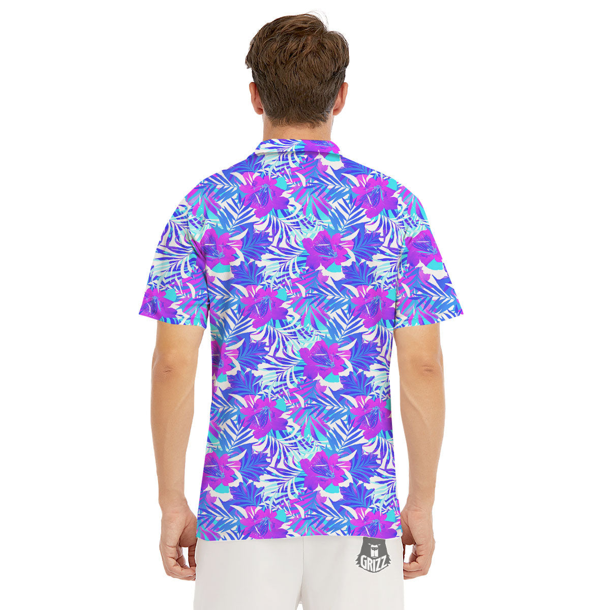 Aloha Psychedelic Tropical Print Pattern Men's Golf Shirts-grizzshop