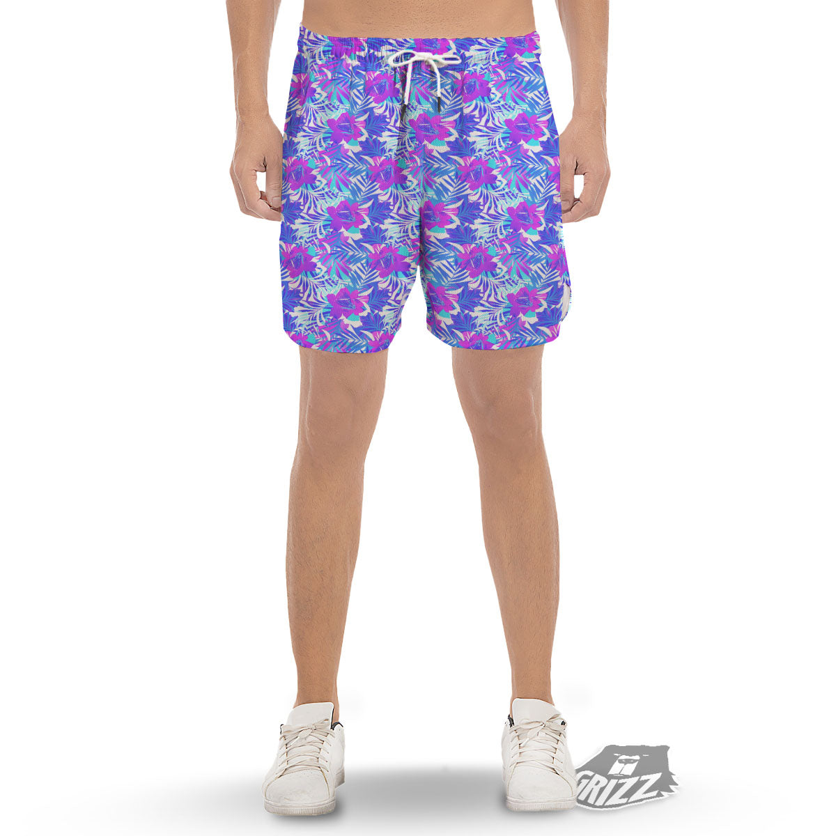 Aloha Psychedelic Tropical Print Pattern Men's Gym Shorts-grizzshop