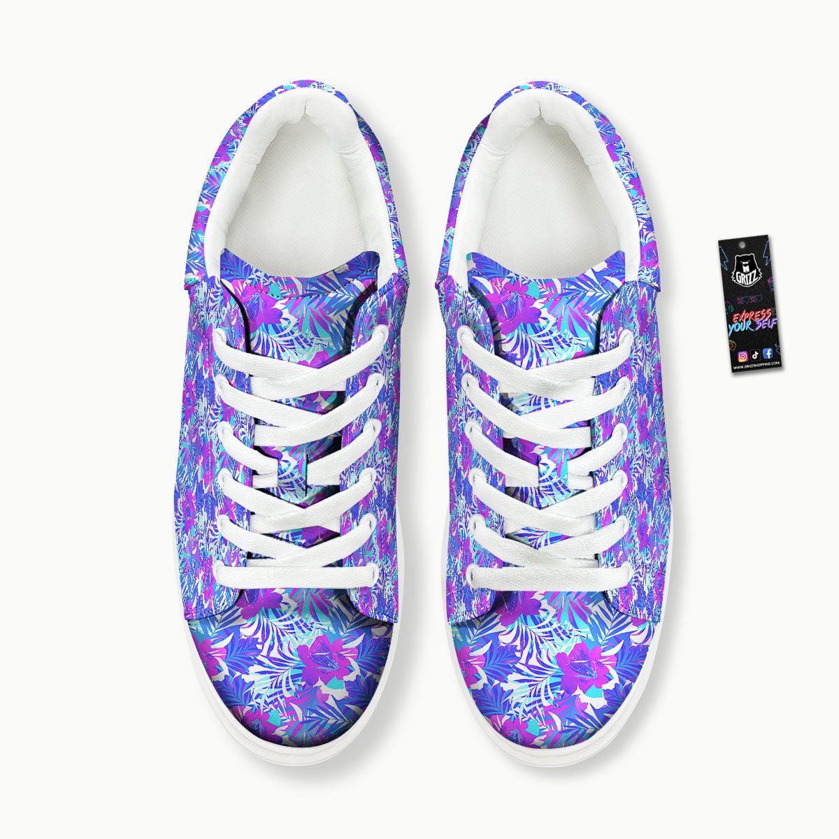Aloha Psychedelic Tropical Print Pattern Platform Shoes-grizzshop