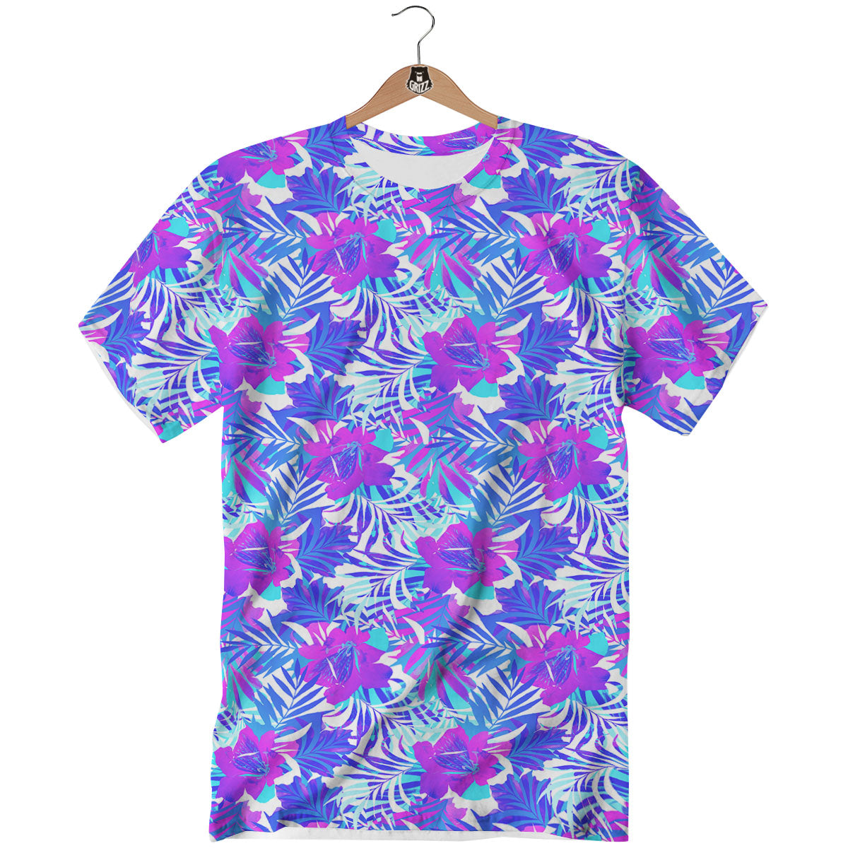 Aloha Psychedelic Tropical Print Pattern T-Shirt-grizzshop