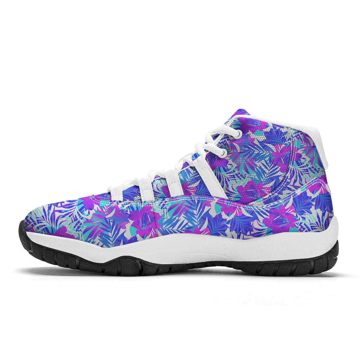 Aloha Psychedelic Tropical Print Pattern White Bball Shoes-grizzshop