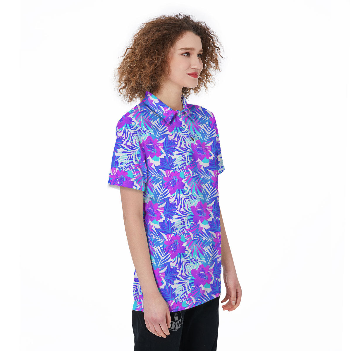Aloha Psychedelic Tropical Print Pattern Women's Golf Shirts-grizzshop