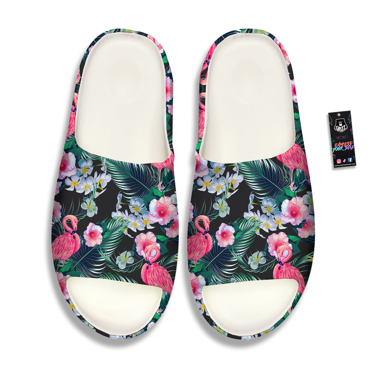 Aloha Flamingo Tropical Print Pattern Sandals-grizzshop