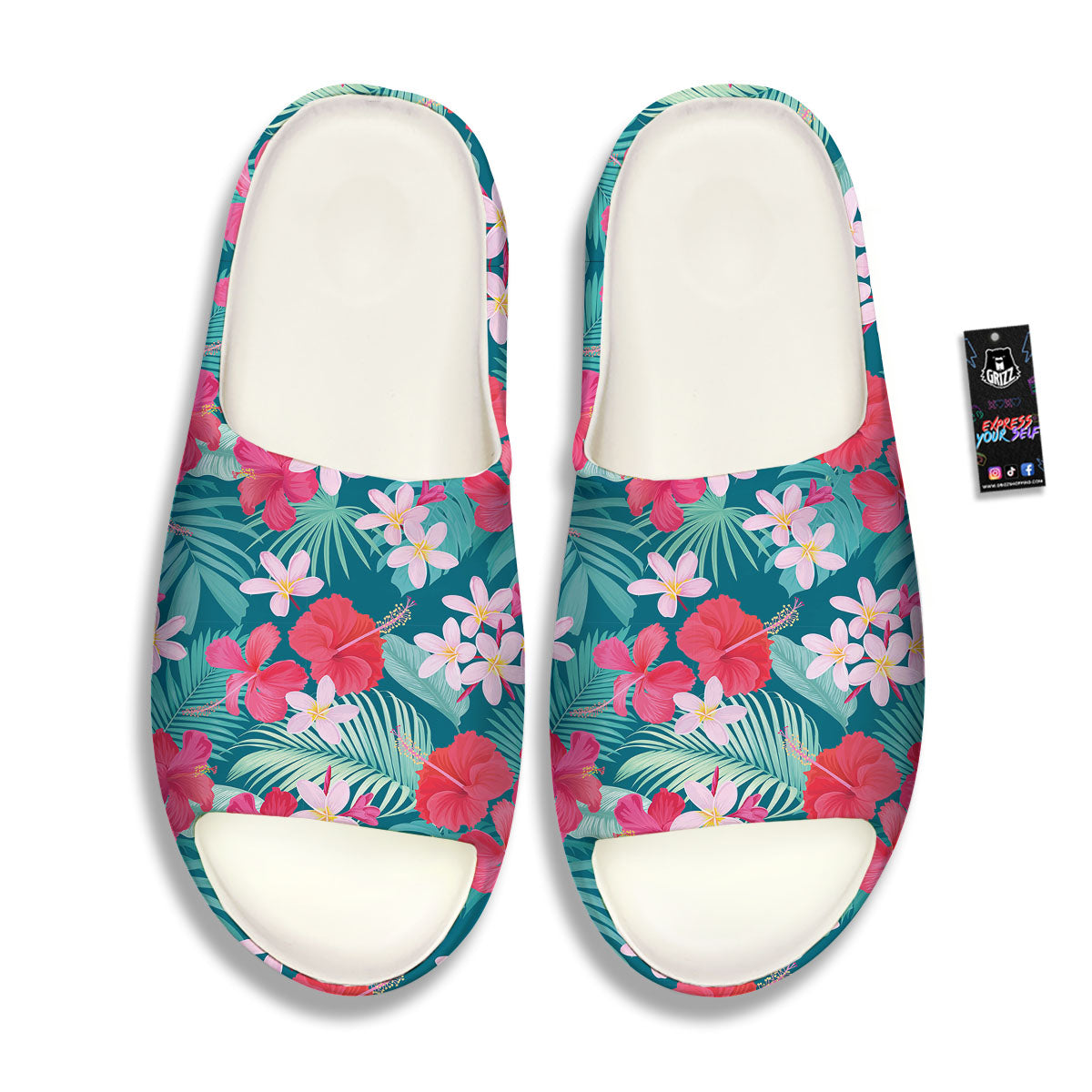 Aloha Hawaiian Flower Print Sandals-grizzshop
