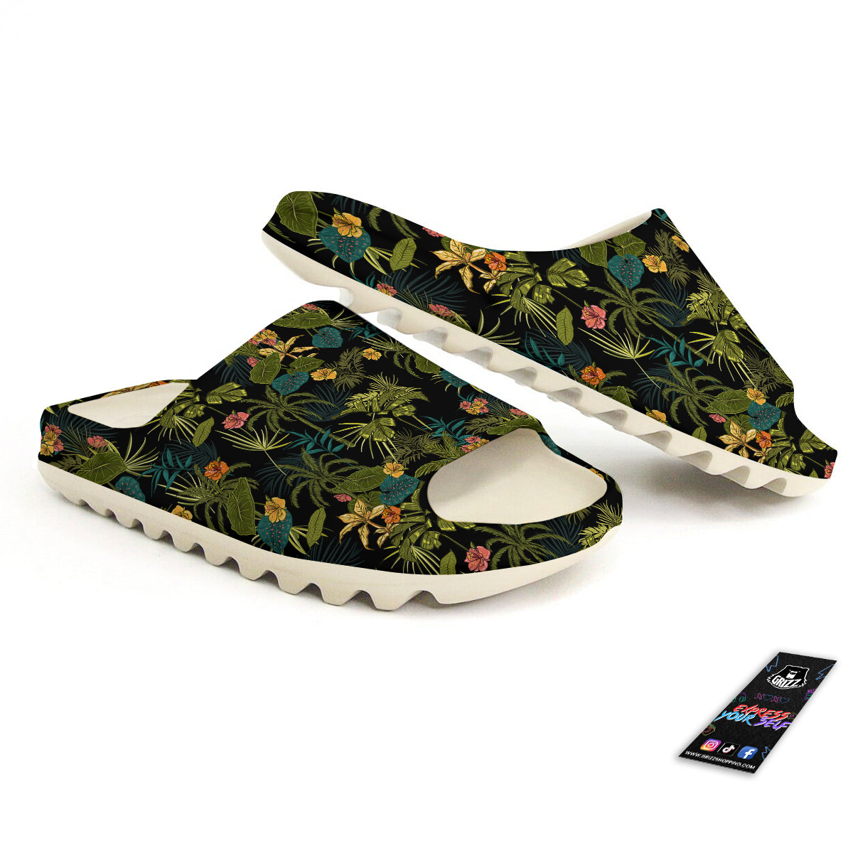 Aloha Hibiscus Tropical Print Pattern Sandals-grizzshop
