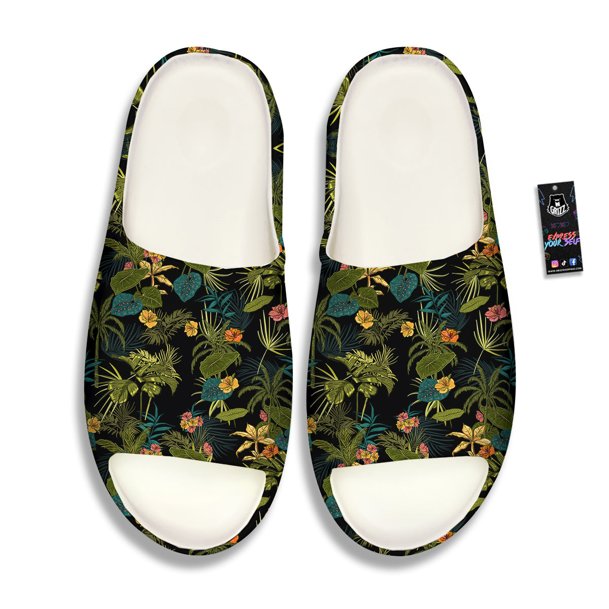 Aloha Hibiscus Tropical Print Pattern Sandals-grizzshop
